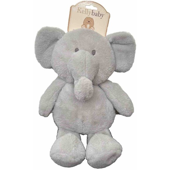 2018 KellyToy KellyBaby Elephant 12" Plush Stuffed Animal Crinkle Ear Rattle - Picture 1 of 12